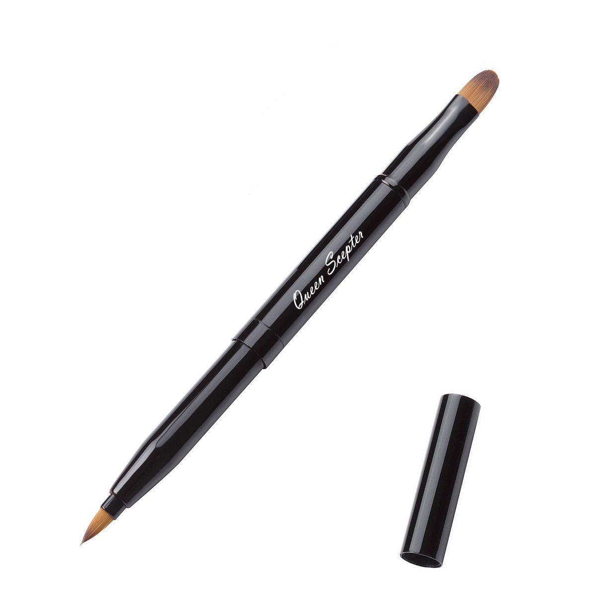 Retractable Lip Brush Concealer Makeup Dual End Travel Size Lipstick Brush With Cap
