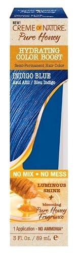 Creme of Nature Pure Honey Hydrating Color Boost, Indigo Blue, 3 Fl Oz