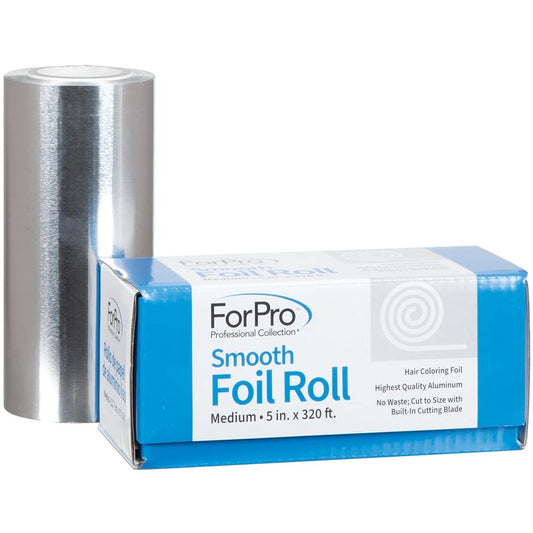 ForPro Professional Collection Smooth Aluminum Foil Roll, 320 Ft Hair Foils for Color Application and Highlighting Services, Silver, Medium, 5" W Beauty & Personal Care ForPro Professional Collection