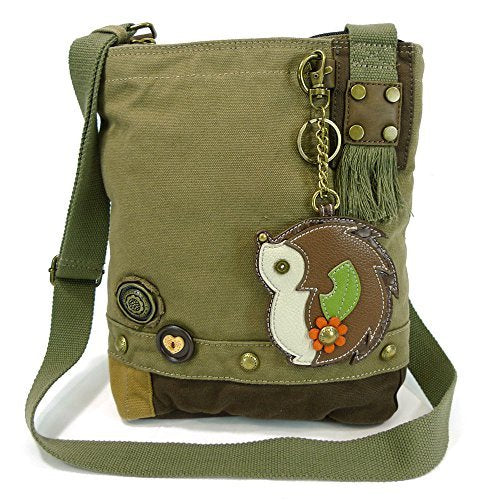 Chala Patch Crossbody Messenger Handbag - Olive (HedgeHog) Fashion CHALA