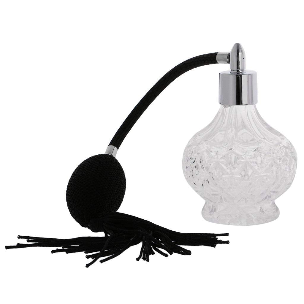 Topxome 80ml Clear Crystal Vintage Perfume Bottle Long Spray Tassels Parfume Atomizer Pump Refillable Glass Bottles