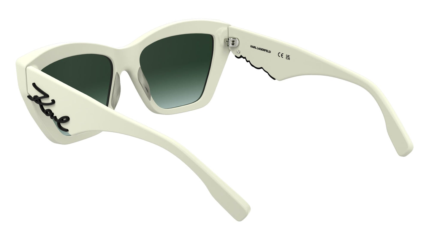 KARL LAGERFELD Women's Sunglasses KL6179S - White with Gradient Green Lens