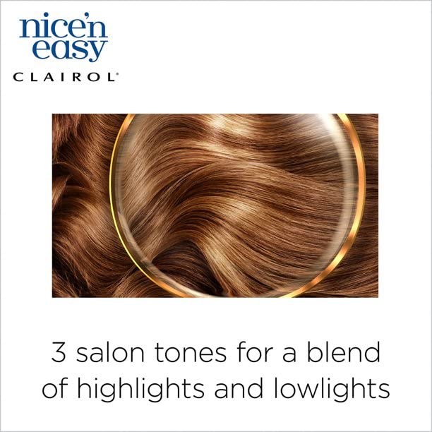 Clairol Nice'n Easy Liquid Permanent Hair Dye, 7 Dark Blonde Hair Color, Pack of 3