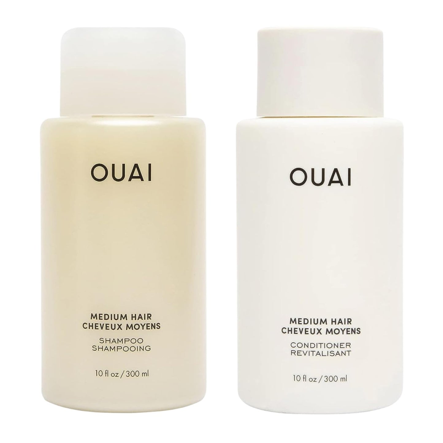 OUAI Medium Hair Shampoo and Conditioner Set - Sulfate-Free Shampoo and Conditioner for Women & Men - Made with Keratin, Shea Butter & Avocado Oil