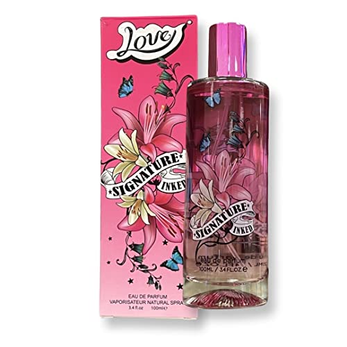 United Scents LOVE SIGNATURE INKED - Eau de Parfum for Women - Notes of Mango, Grapefruit, and Wild Strawberry - 3.4 Fl Oz