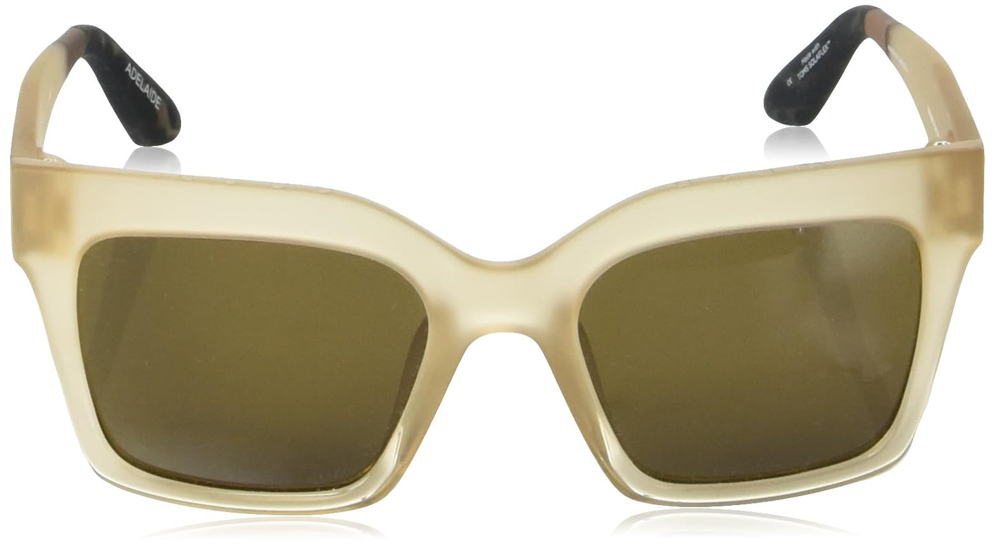 TOMS Adelaide Women’s Sunglasses - Traveler Retro Square Frame Shades - UV Protection Glasses w/Case - SOLAFLEX material