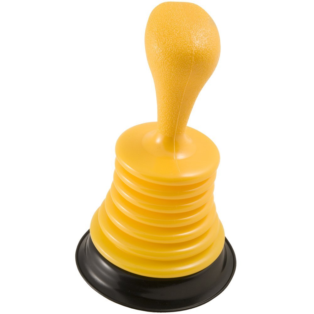 PlumbCraft 11" Mini Drain Plunger – Sink & Drain Clog Remover with Handle for Kitchen & Bathroom – Bellows Design, DIY Tool