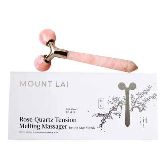 Mount Lai Rose Quartz Tension Melting Facial Massager for Face & Neck - Face Roller to Relieve Tension, Soothe Stress, Improve Circulation & Enhance