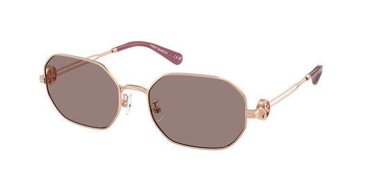 Tory Burch Sunglasses TY 6113 33587N Light Rose Gold/Brown Purple Mirror Polya