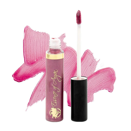 Essence Of Argan Pink Lip Gloss with Moroccan Argan Oil - Matte Finish Plumping Lip Gloss for Dry & Cracked Lips - Hydrating Moisturizer for Chapped