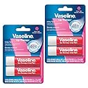 Vaseline Lip Therapy Care Rosy, Fast-Acting Nourishment, Ideal for Chapped, Dry, Cracked, or Damaged Lips, Lip Balm, 2-Pack of 2, 0.16 Oz Each, 4 Lip