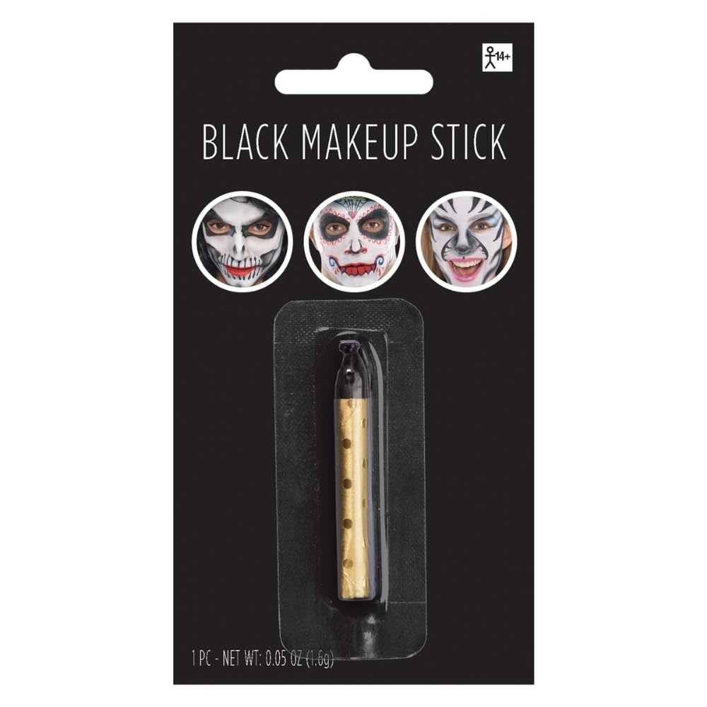 Black Face Paint Makeup Stick for Party Fun - 0.05 oz. - Bold, Long-Lasting & Easy-to-Apply - Perfect Party Essential for Kids & Adults