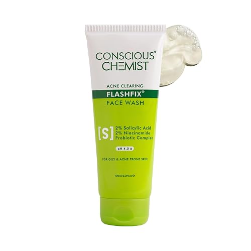 Conscious Chemist® 2% Salicylic Acid Face Wash | 100ml | Face Wash for Oily & Acne Prone Skin for Men & Women, Glycolic Acid & CICA Extract