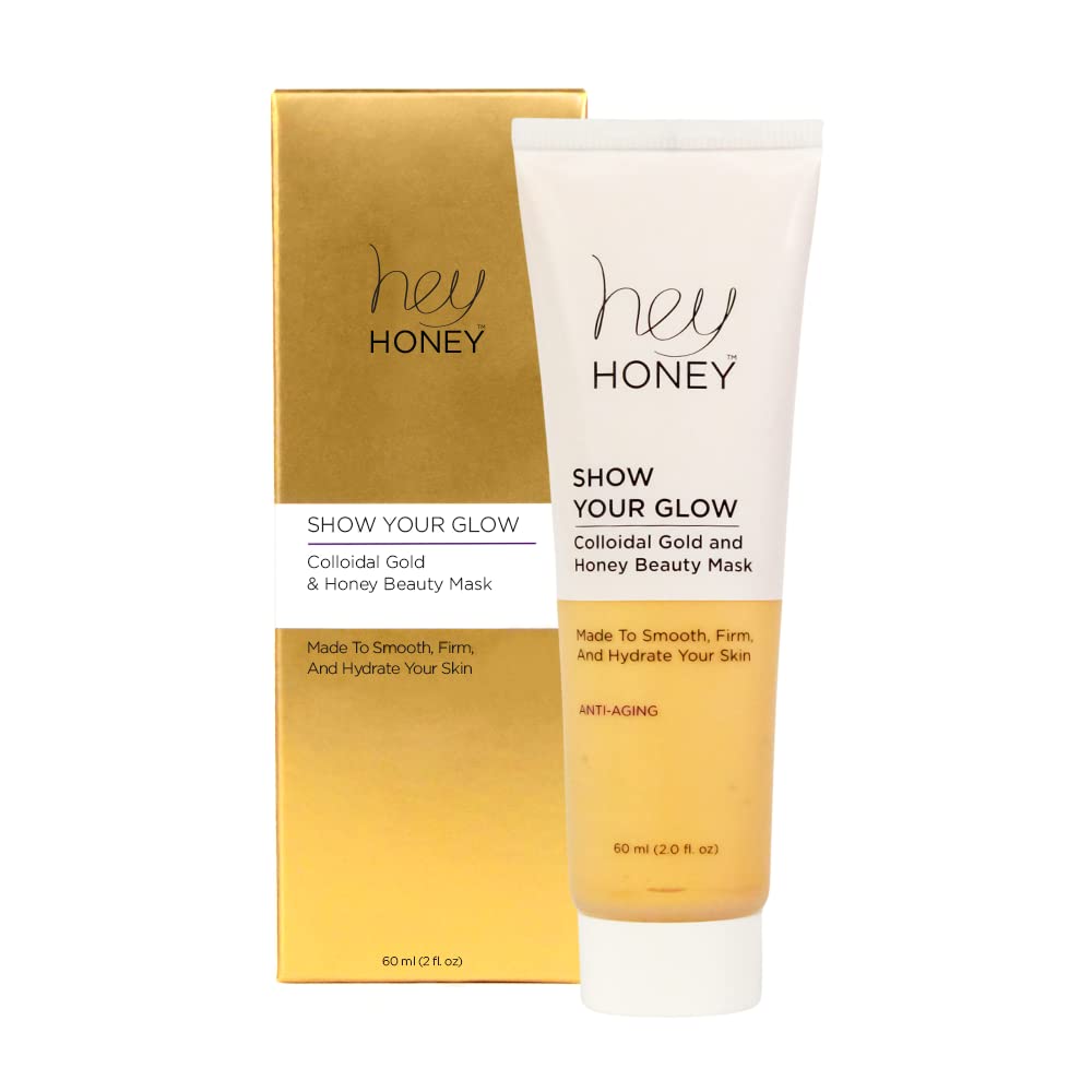 Hey Honey Skin Care Show Your Glow Colloidal Gold Honey Beauty Face Mask | Anti-Aging Hydrating Treatment Reduces Wrinkles Fine Lines | Moisturizing