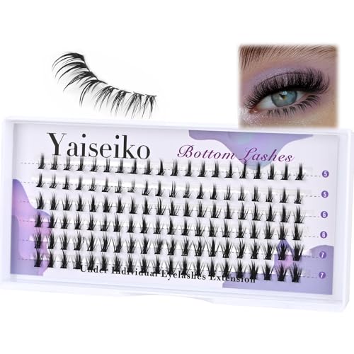 Bottom Lash Clusters DIY Lash Extension Lower Individual Lashes 120pcs Wispy Natural Look Lower Eyelash Clusters Short Individual Cluster Lashes Manga Beauty and Personal Care Yaiseiko Default Title