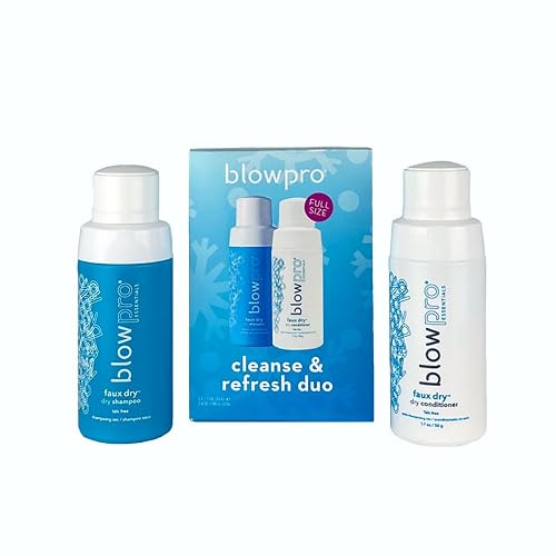 blowpro Faux Dry Shampoo & Conditioner 1.7oz Travel Kit, Remove Excess Oil & Condition Hair without Water! Precise Applicator "Pouf" Technology
