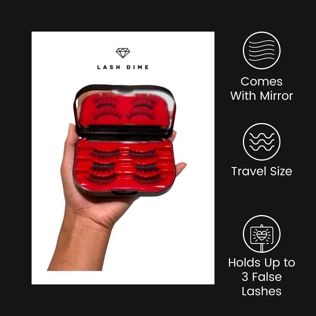 Lash Dime 3 Tier Eyelash Case - Holder, Easy to Open Lash Storage Case, Lash Case Perfect for Travel, Eyelash Holder Organizer, False Eyelash Case