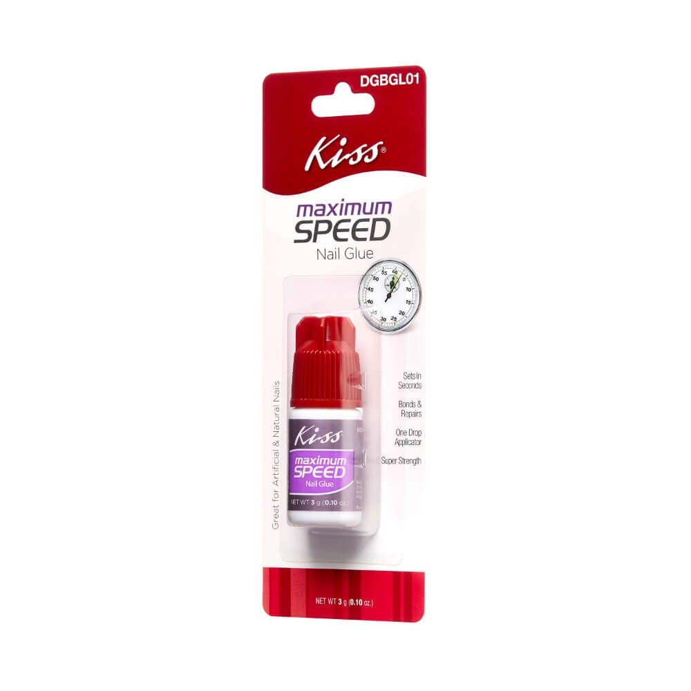 Kiss (1) Bottle Maximum Speed Nail Glue - Sets In Seconds Bonds & Repairs - Great For Artificial & Natural Nails DGBGL01 Beauty & Personal Care KISS