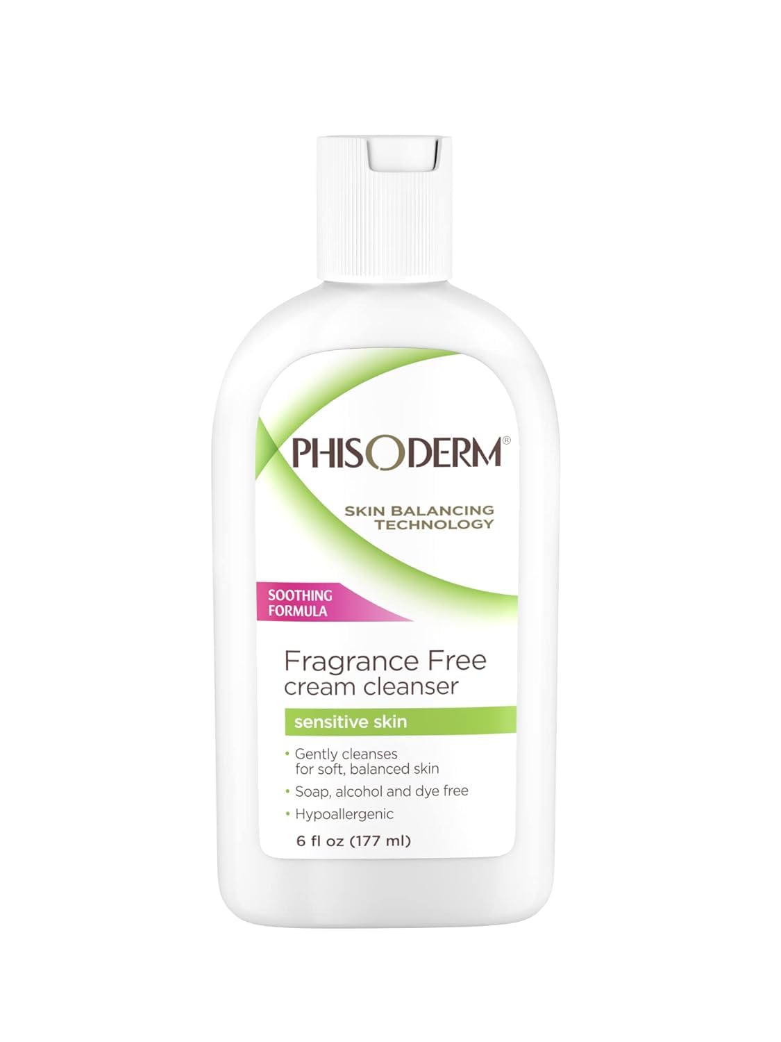 Phisoderm Fragrance Free Cream Cleanser For Sensitive Skin 6 Ounce (Value Pack of 5)
