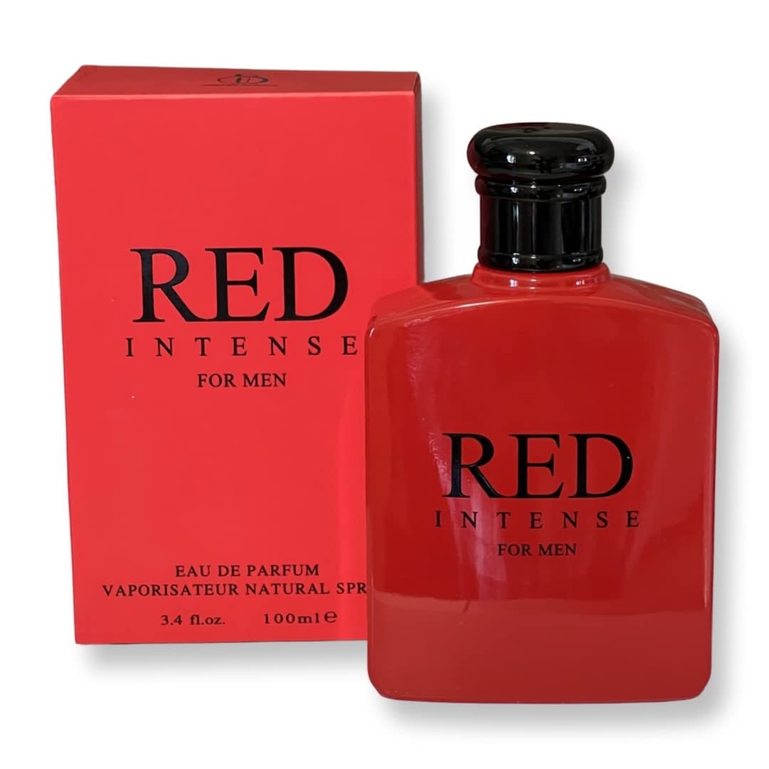 United Scents Red Intense Eau de Parfum for Men 3.4 Fl Oz | Top Notes: Cranberry, Grapefruit, Italian Lemon
