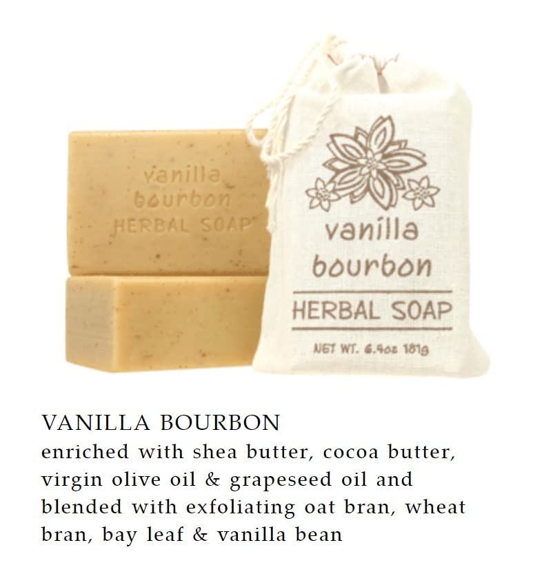 Greenwich Bay Trading Co. Herbal Bar Soap Set, 6 Scents, 6.4 Oz Each - Lemon Thyme, Lavender Sage, Vanilla Bourbon, Tobacco Flower, Honey Chamomile
