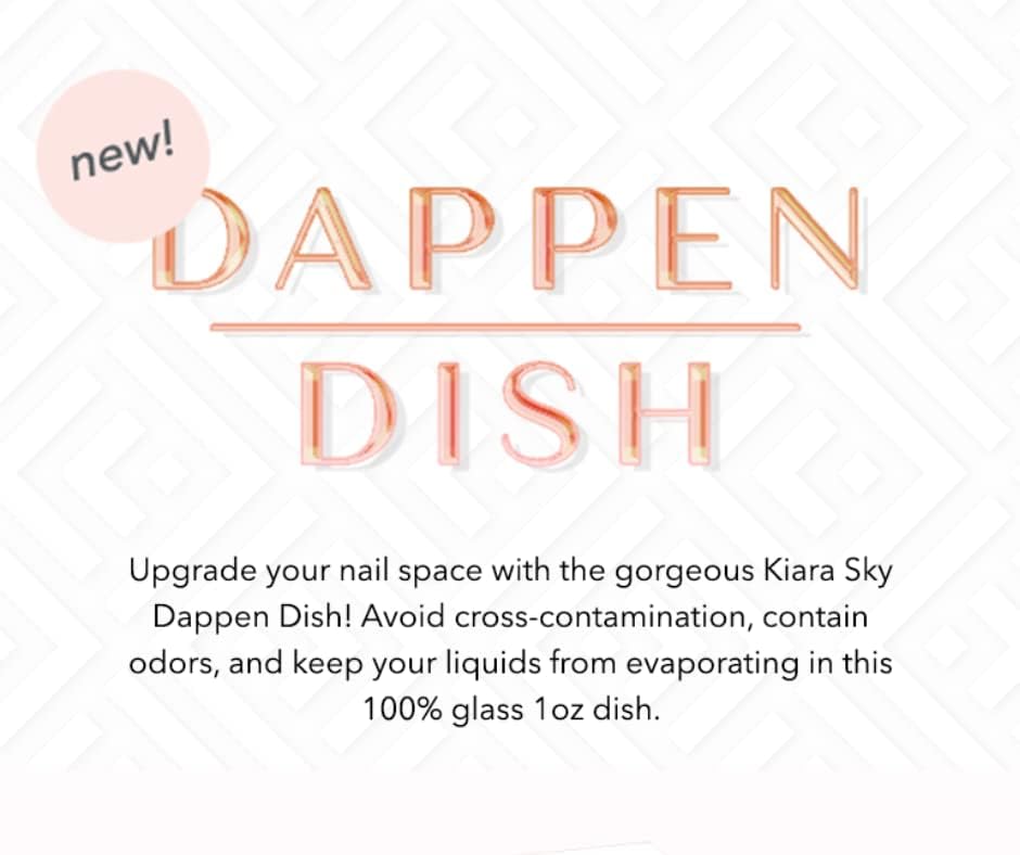KIARA SKY Professional Nails Spill-Proof Dappen Dish with Lid for Holding Acrylic Liquid Monomer - Clear