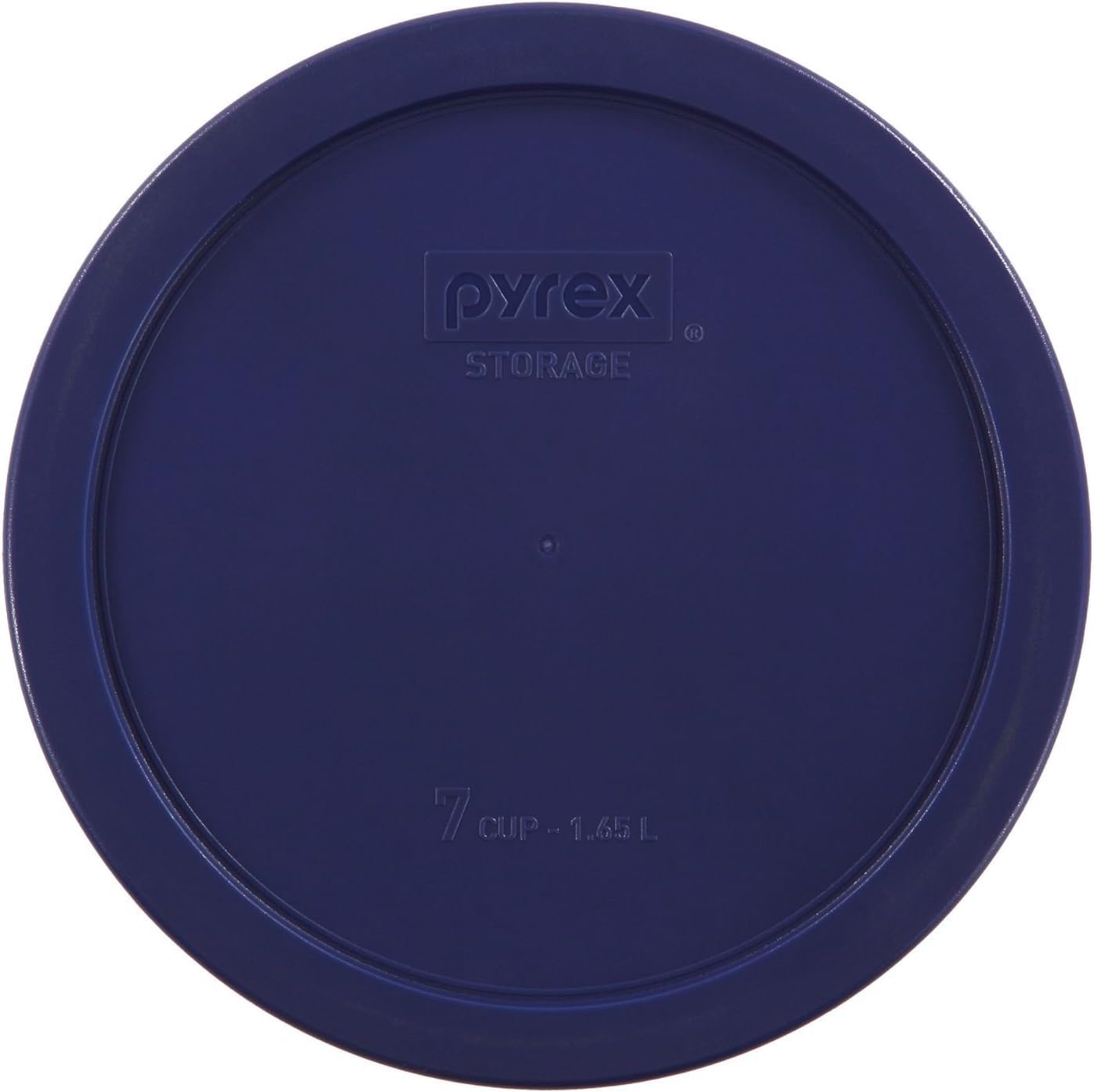 Pyrex Storage Plus 7-Cup Round Glass Food Storage Dish, Blue Cover, Pack of 2