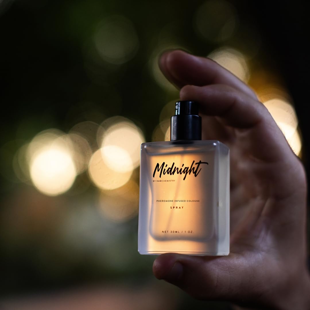 RawChemistry Midnight Pheromone Infused Cologne for Men - Men's Cologne Spray Infused with Pheromones - Midnight Fragrance for Men - Mens Perfume