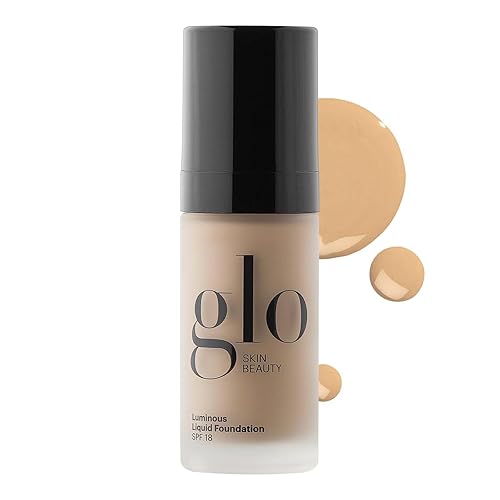 Glo Skin Beauty Luminous Liquid Mineral Foundation Makeup with SPF 18 (Tahini) - Improves Uneven Skin Tone, Smooths & Corrects Imperfections, Sheer