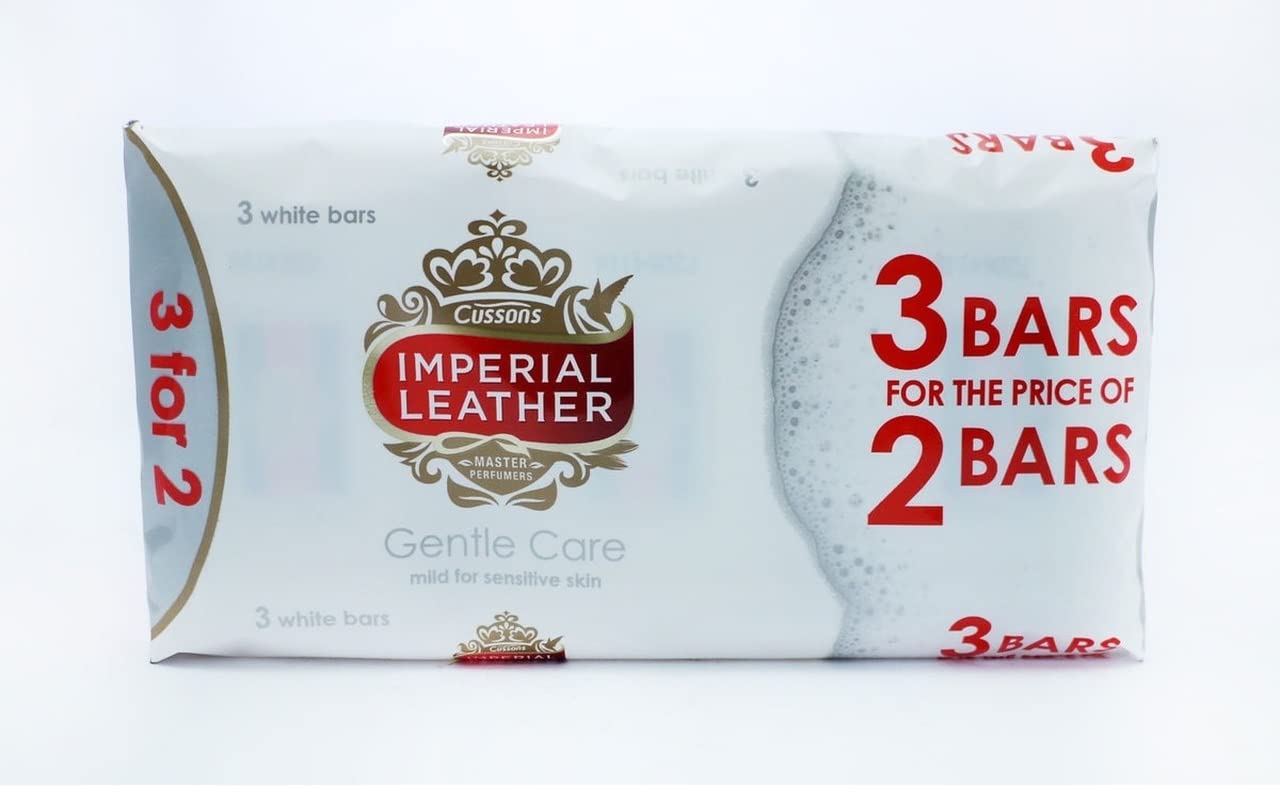 Imperial Leather Gentle Care For Sensitive Skin White Bar Soap 100G, 3 Count (Pack of 4)
