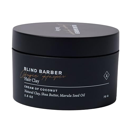 Blind Barber Bryce Harper Hair Clay - Matte Clay Pomade for Men - Medium to Strong Hold - Infused with Kaolin, Shea Butter & Marula Seed Oil - Coconut