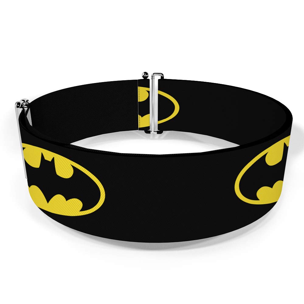 Buckle-Down Women's Cinch Belt Batman Shield Black Yellow 23 to 42 Inch, Multicolor