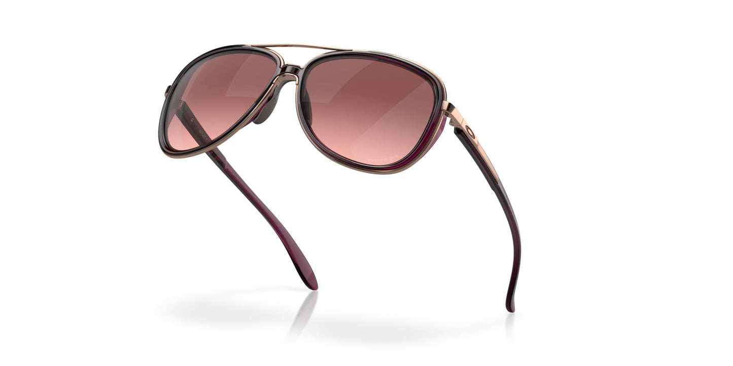 Oakley Womens OO4129 Split Time Aviator Sunglasses, Crystal Raspberry/G40 Black Gradient, 58 mm