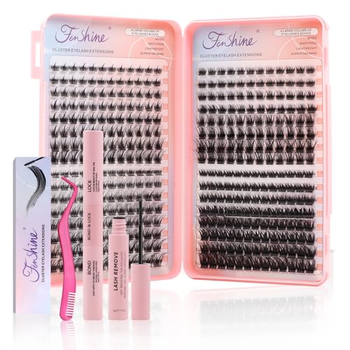 Cluster Eyelash Extension Kit, Extra Large Capacity Set, DIY Individual Lash Extension at Home…