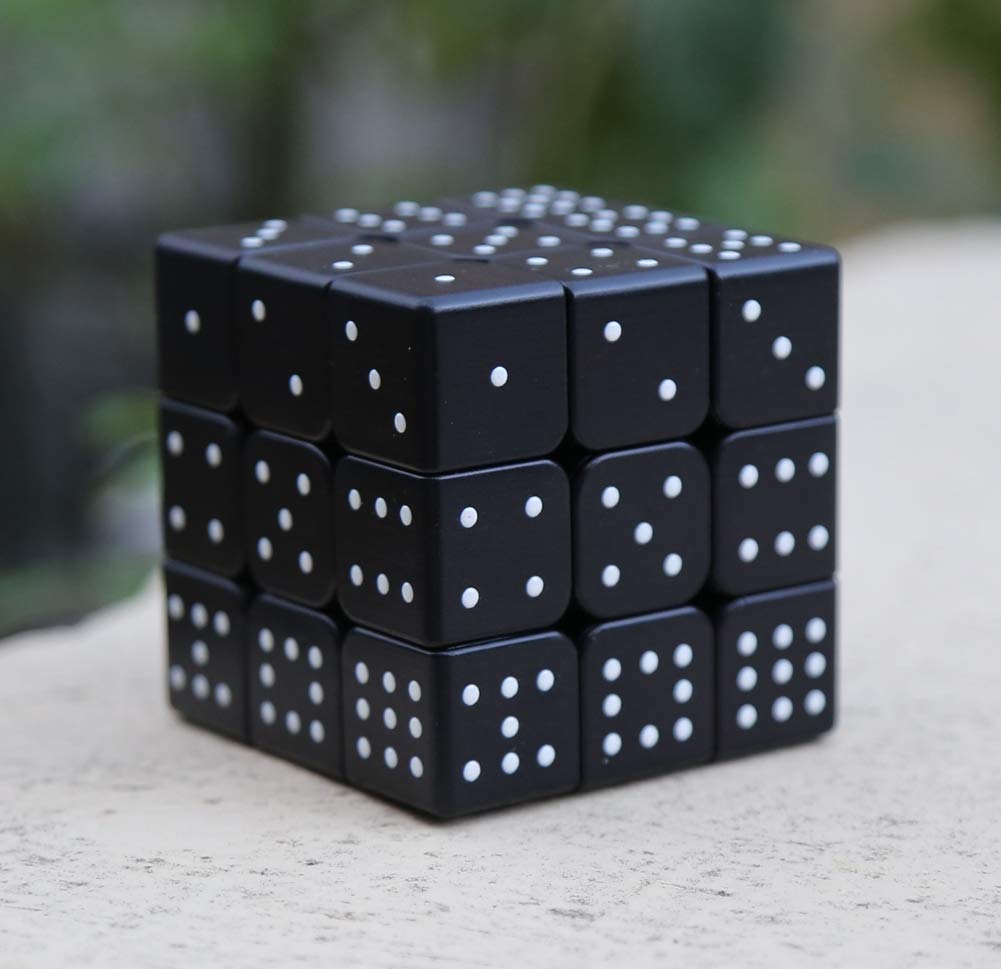 3x3x3 Speed Cube 3D Relief Effect Sudoku Braille Magic Cube Puzzle,IQ Reasoning Games Puzzles Special for The Blind Person,Weak Vision, 5.6cm/2.2"