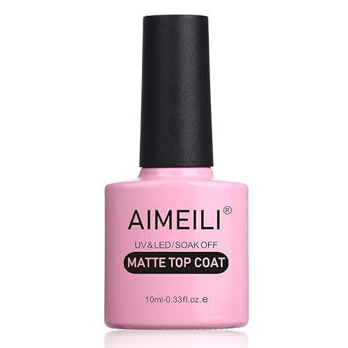 AIMEILI Soak Off U V LED Hema Free Gel Nail Polish, Cruelty Free, Vegan, No Wipe Matte Top Coat 10ml