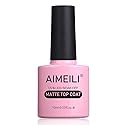 AIMEILI Soak Off U V LED Hema Free Gel Nail Polish, Cruelty Free, Vegan, No Wipe Matte Top Coat 10ml