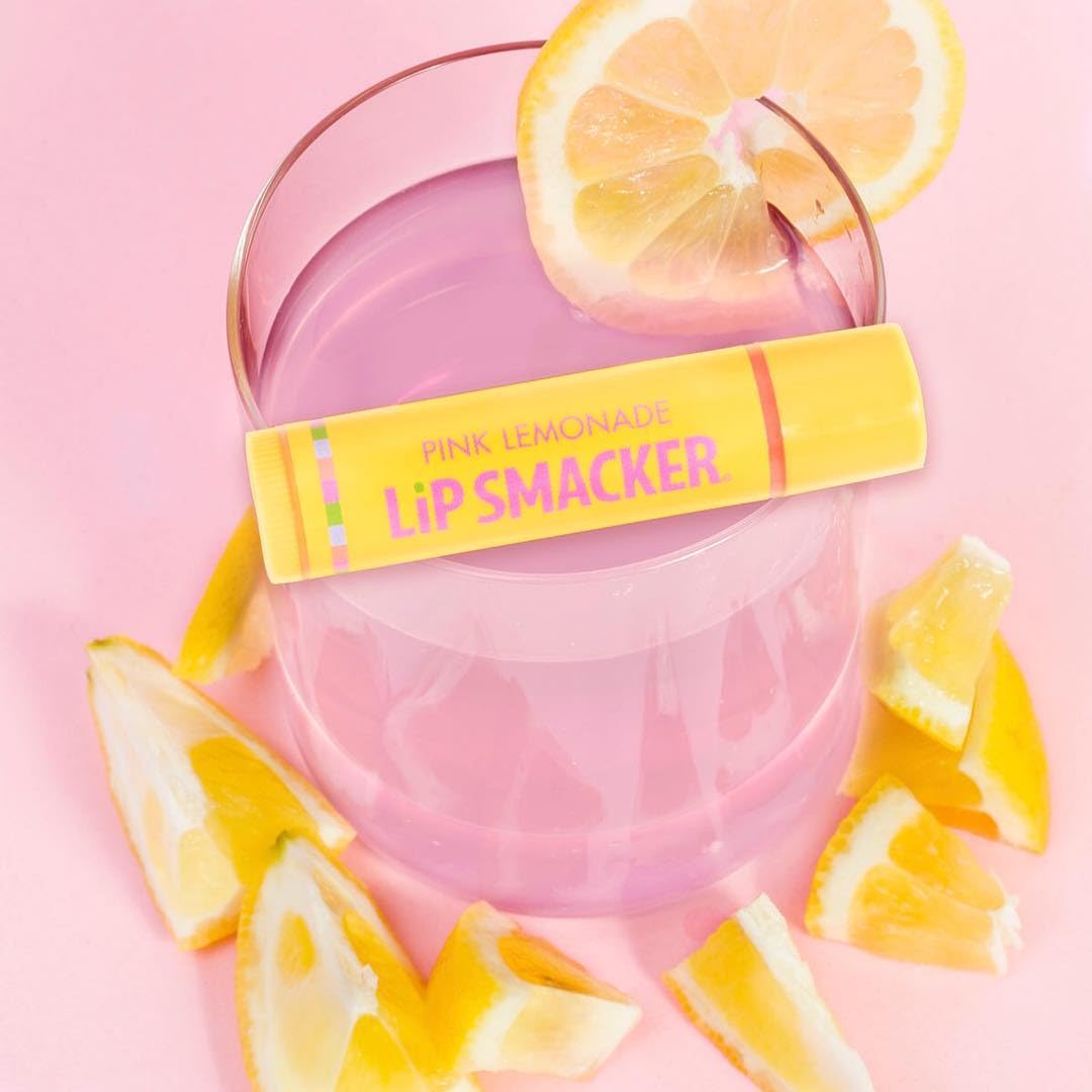 Lip Smacker Flavored Lip Balm, Flavored Moisturizing, Smoothing Soft Shine, Hydrating & Protecting Fun Tasty Flavors, Cruelty-Free & Vegan - Pink