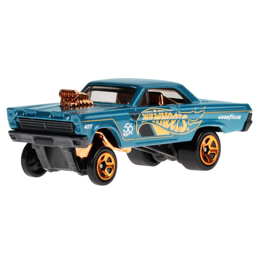 Hot Wheels Collectible Die-Cast Vehicle - '65 Mercury Comet Cyclone Car - Teal and Gold - HDH54-4/6