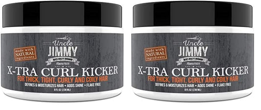 Uncle Jimmy X-TRA Curl-Kicker | Curl Enhancer & Moisturizer for Thick, Curly, Coily, Wavy & Frizzy Hair | Defines & Hydrates | 8oz (Pack of 2)