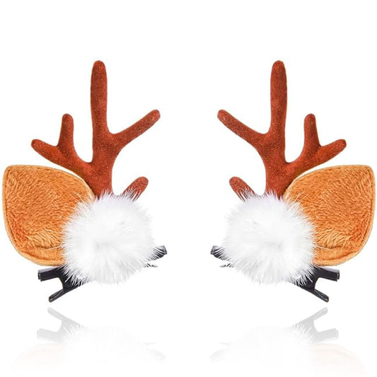 BARTOSI Christmas Hair Clips Reindeer Antlers Hair Clip Xmas Deer Antler Hairpins Holiday Hair Accessories for Women(Pack of 2)