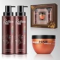 Nuspa Moroccan Argan Oil Hair Care Set - Sulfate Free for Damaged, Dry, Frizzy, Color Safe, Keratin Treated Hair with Long Lasting Shine