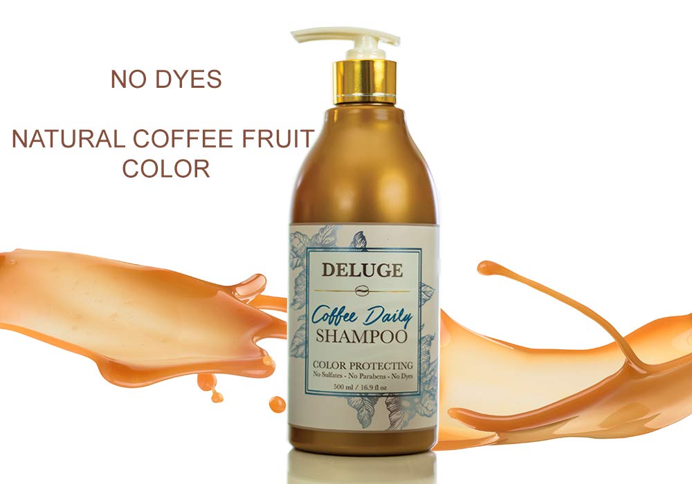 Deluge - Coffee Daily Shampoo and Conditioner -Gentle and Natural, SULFATE, Salt and PARABEN Free. NO Dyes. Made with Coffee Fruit, ARGAN Oil, Quinoa