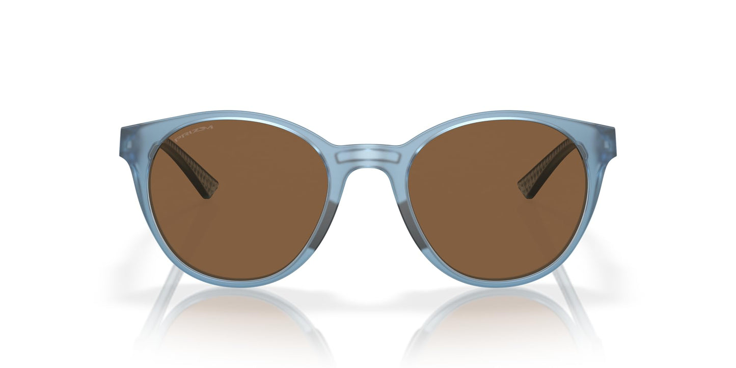 Oakley Women's OO9474 Spindrift Round Sunglasses, Matte Transparent Stonewash/Prizm Bronze, 52 mm