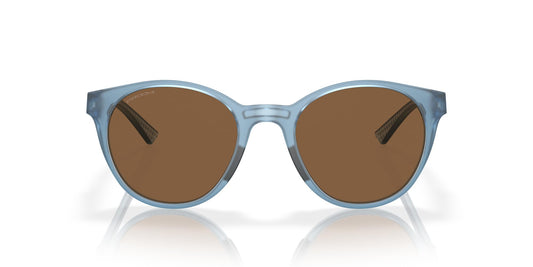 Oakley Women's OO9474 Spindrift Round Sunglasses, Matte Transparent Stonewash/Prizm Bronze, 52 mm
