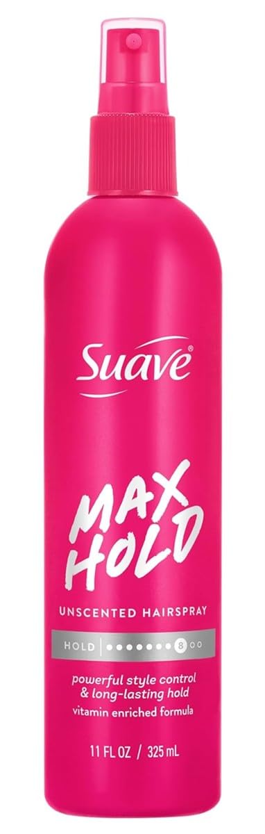 Suave Hairspray Max Hold 11 Ounce Unscented Pump (Pack of 2)