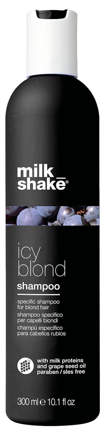 milk_shake icy blond shampoo | award winning toning shampoo with black pigment to cool brassy and enhance platinum blonde hair | ideal for maintaining Beauty and Personal Care milk_shake