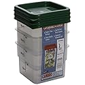 Cambro Set of 3 Square Food Storage Containers with Lids, 2 Quart