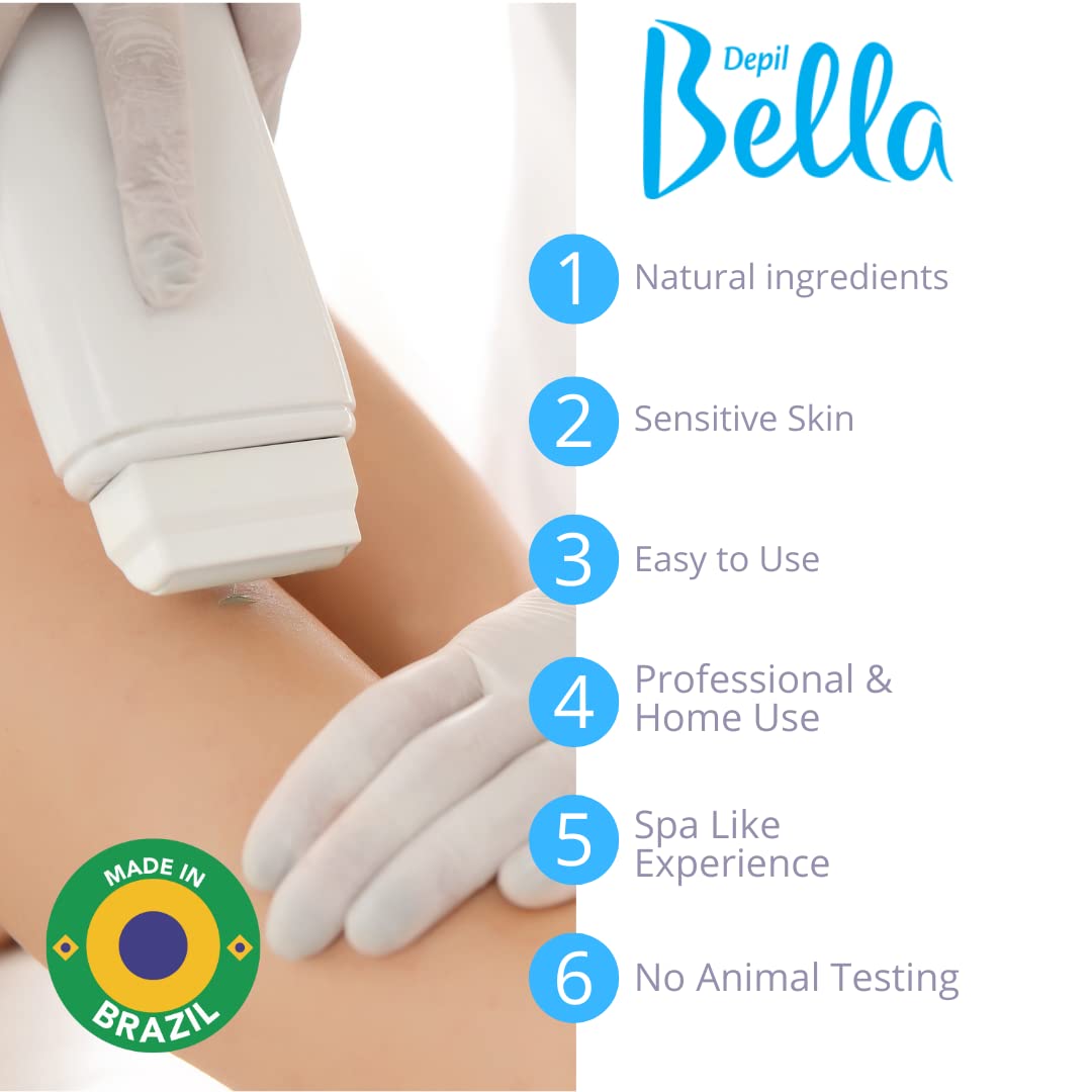 Depil Bella Roll On Wax Honey and Propolis Depilatory - Body Waxing, Hair Removal Wax-Cartridge - For Men and Women - Home Self Waxing - Sensitive Beauty and Personal Care DEPIL BELLA