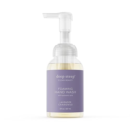 Deep Steep Foaming Hand Wash, Lavender Chamomile, 8 oz - Gentle Cleanser with Aloe, Argan Oil, Shea Butter & Hyaluronic Acid - Vegan, Clean Beauty